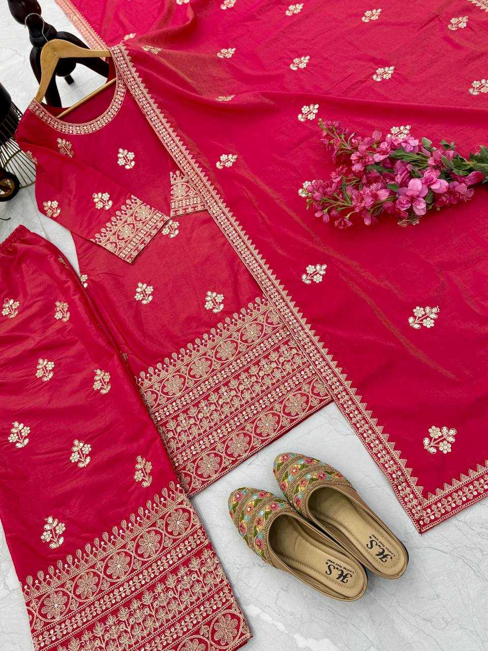 Ynf Simar silk KESH158 9022 Suits & Dresses Wedding Collections Festive Collections Wholesale Embroidery Suits Palazzo Suit Ladies Silk Suit Manufacturer