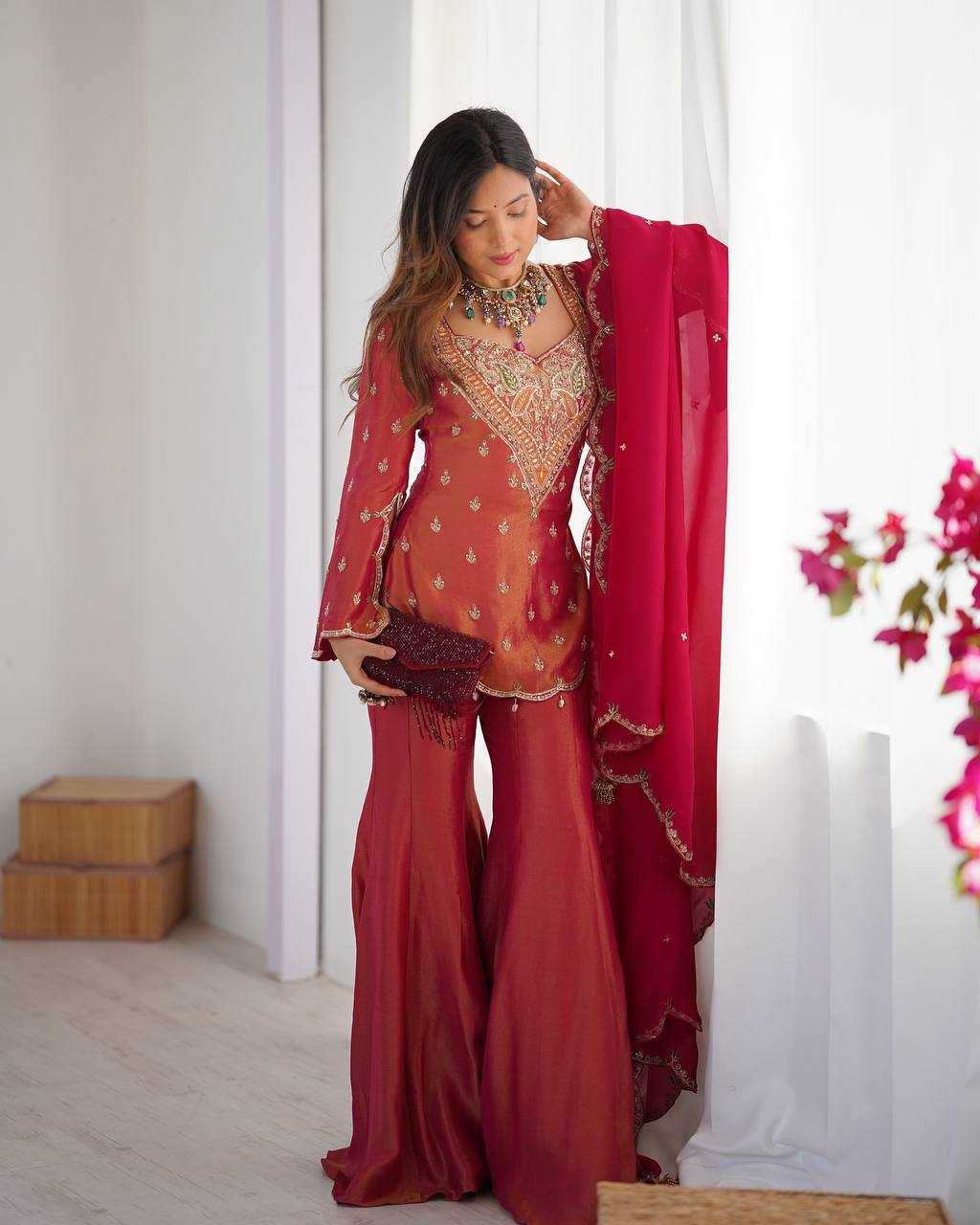 Ynf Simar silk KESH499 852 Suits & Dresses Wholesale Embroidery Suits Palazzo Suit Ladies Salwar Suits Manufacturer