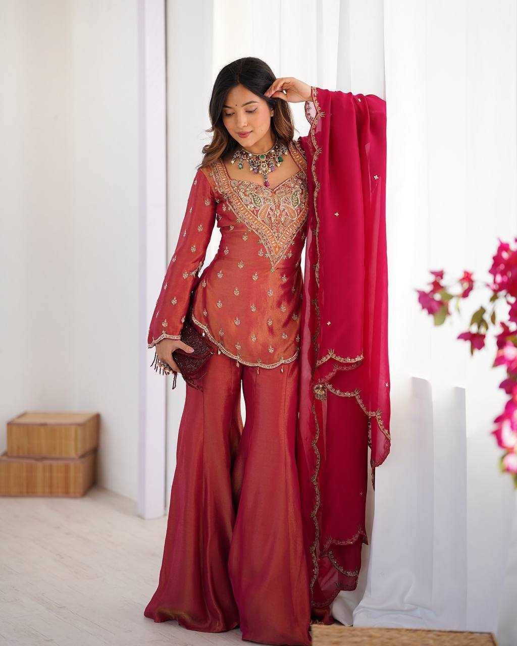 Ynf Simar silk KESH499 852 Suits & Dresses Wholesale Embroidery Suits Palazzo Suit Ladies Salwar Suits Manufacturer