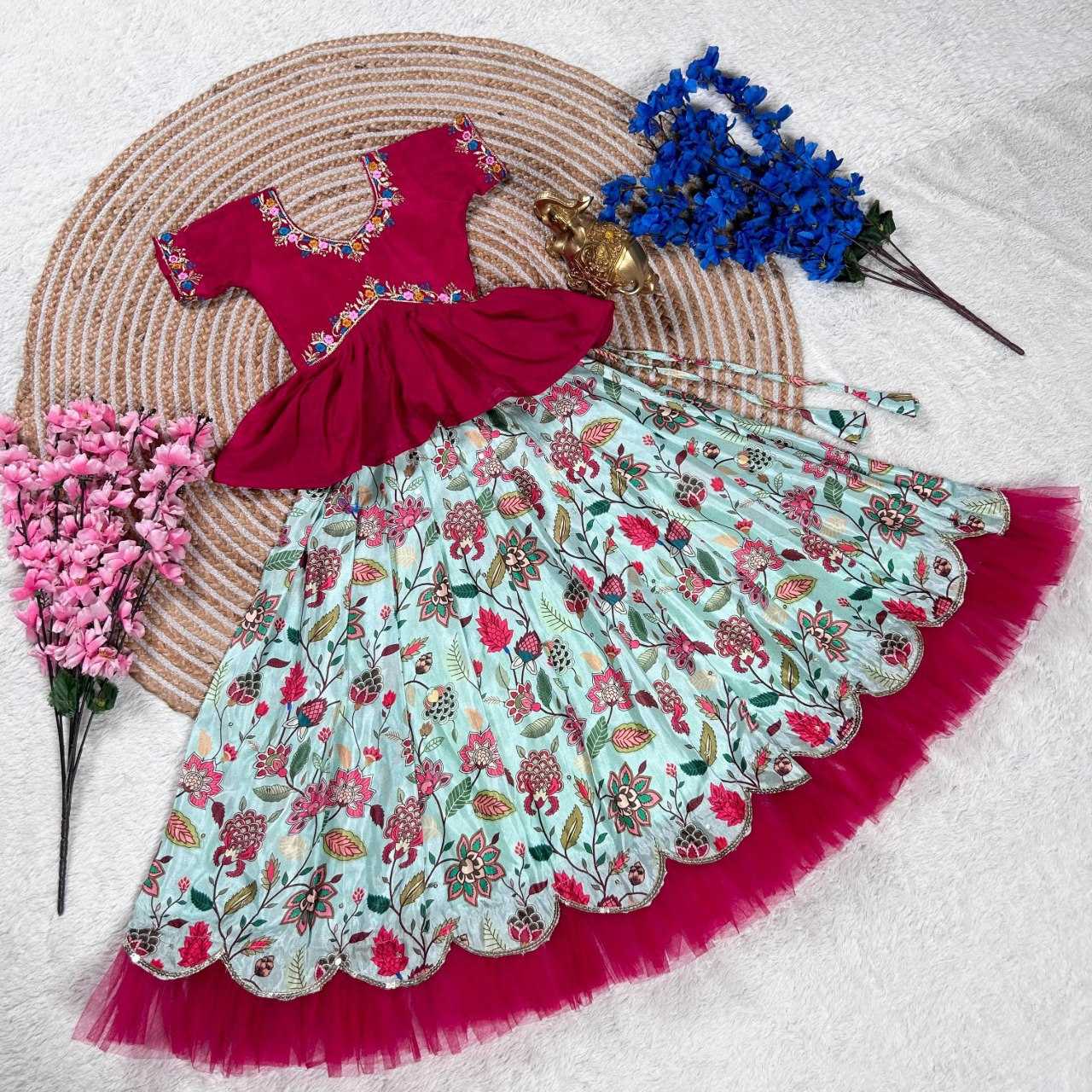 Ynf soft chinon KESH505 348 Kids Wear Wholesale Kids Lehenga Indian Wear For Kids Kids Lehenga Choli Manufacturer