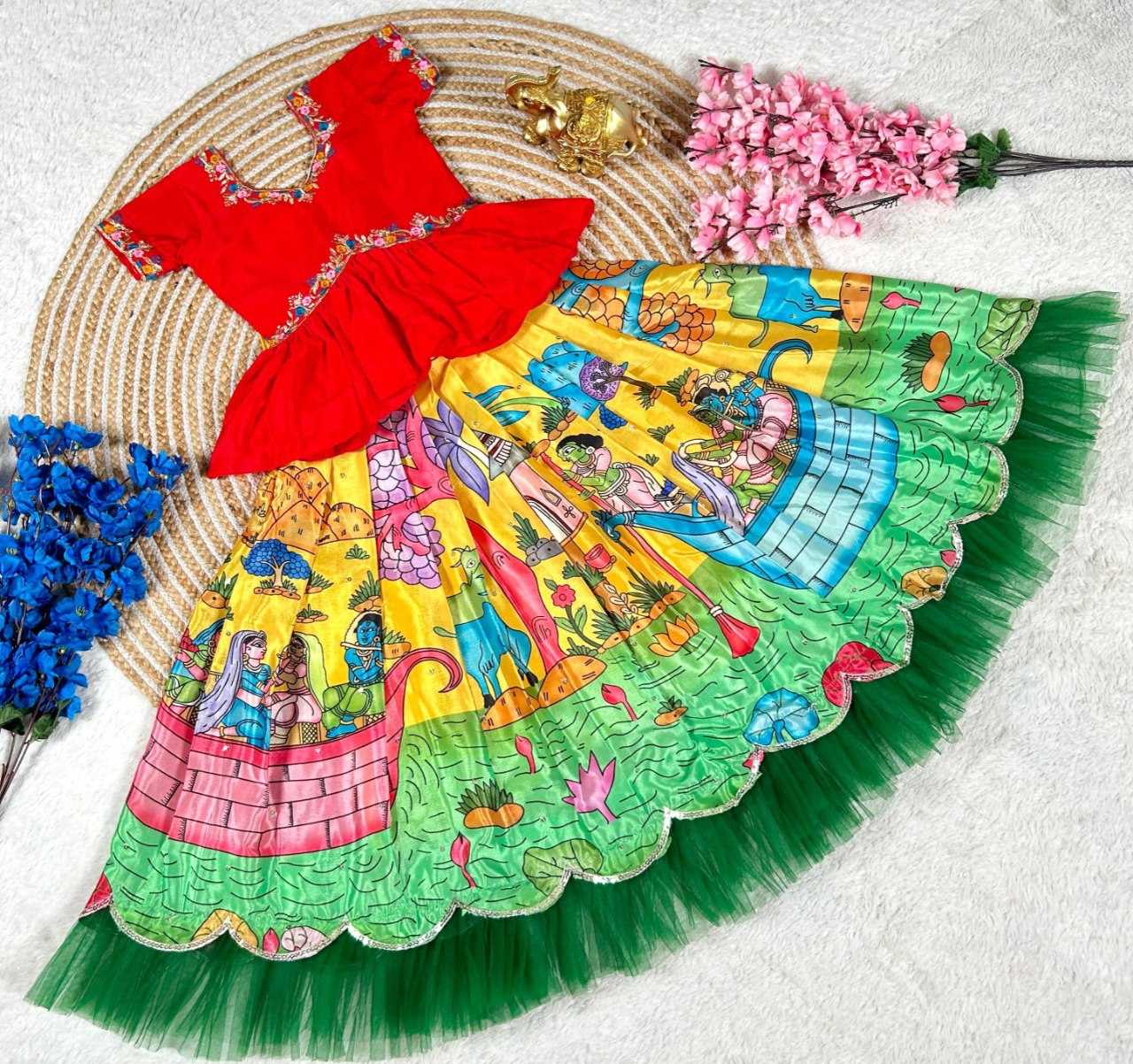 Ynf soft chinon KESH505 348 Kids Wear Wholesale Kids Lehenga Indian Wear For Kids Kids Lehenga Choli Manufacturer