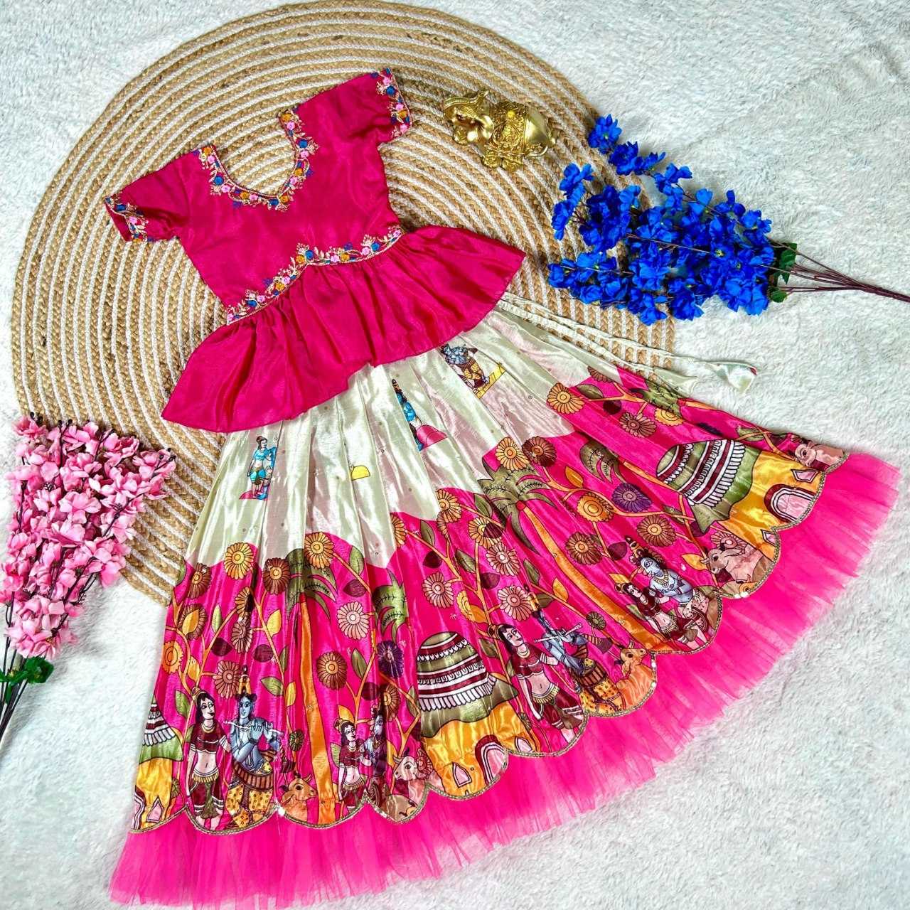 Ynf soft chinon KESH505 348 Kids Wear Wholesale Kids Lehenga Indian Wear For Kids Kids Lehenga Choli Manufacturer