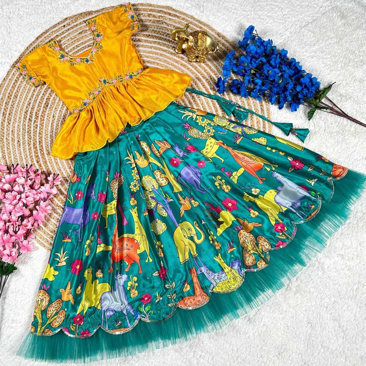 Ynf soft chinon KESH505 348 Kids Wear Wholesale Kids Lehenga Indian Wear For Kids Kids Lehenga Choli Manufacturer
