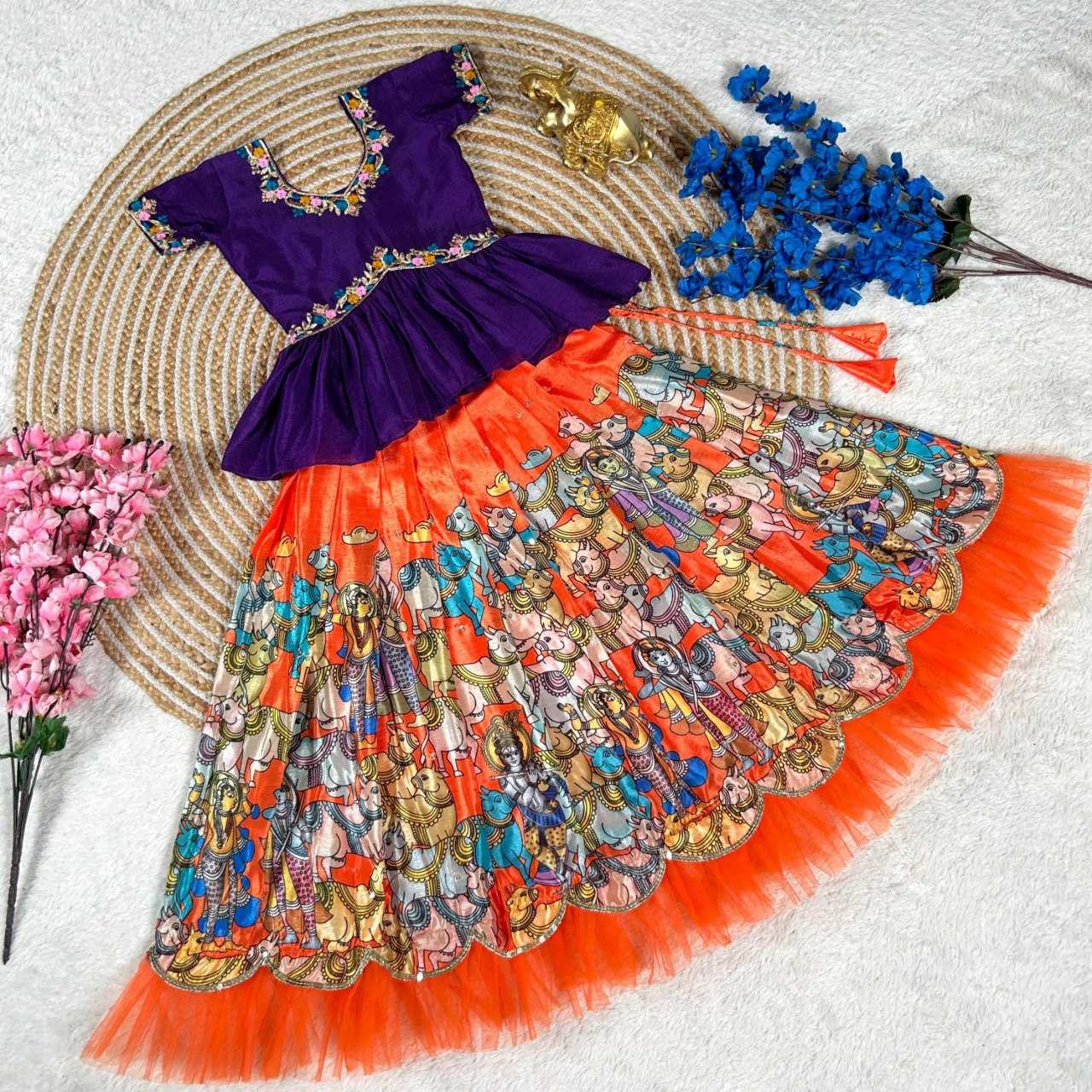 Ynf soft chinon KESH505 348 Kids Wear Wholesale Kids Lehenga Indian Wear For Kids Kids Lehenga Choli Manufacturer