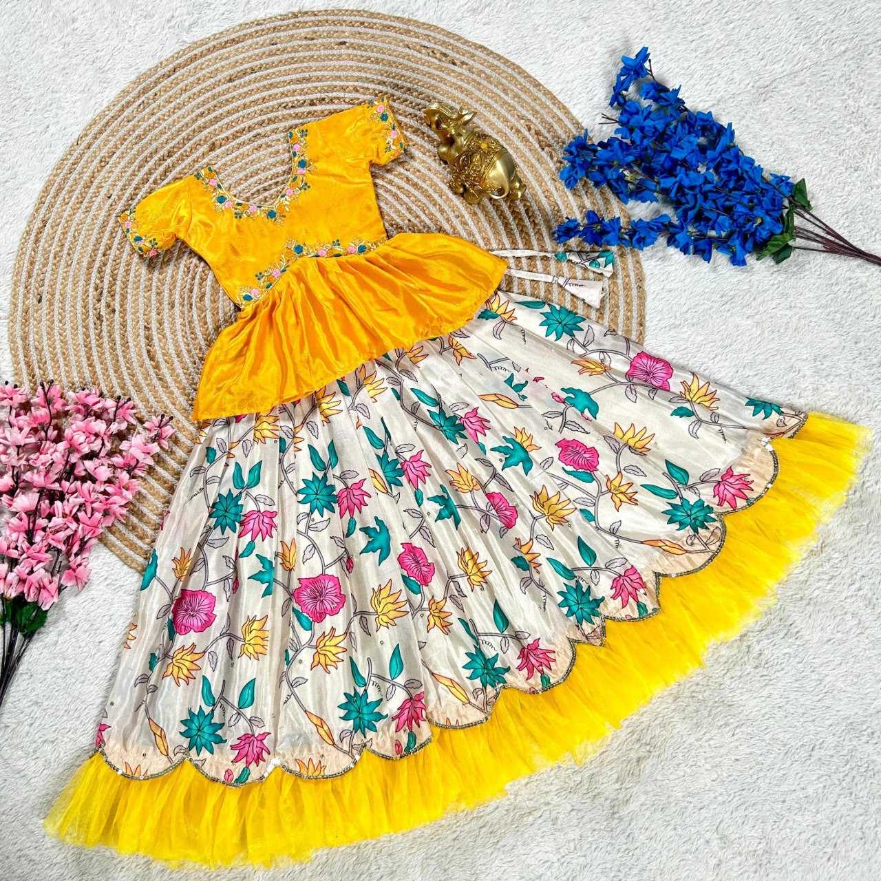 Ynf soft chinon KESH505 348 Kids Wear Wholesale Kids Lehenga Indian Wear For Kids Kids Lehenga Choli Manufacturer