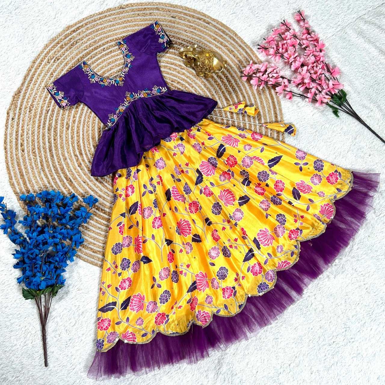 Ynf soft chinon KESH505 348 Kids Wear Wholesale Kids Lehenga Indian Wear For Kids Kids Lehenga Choli Manufacturer