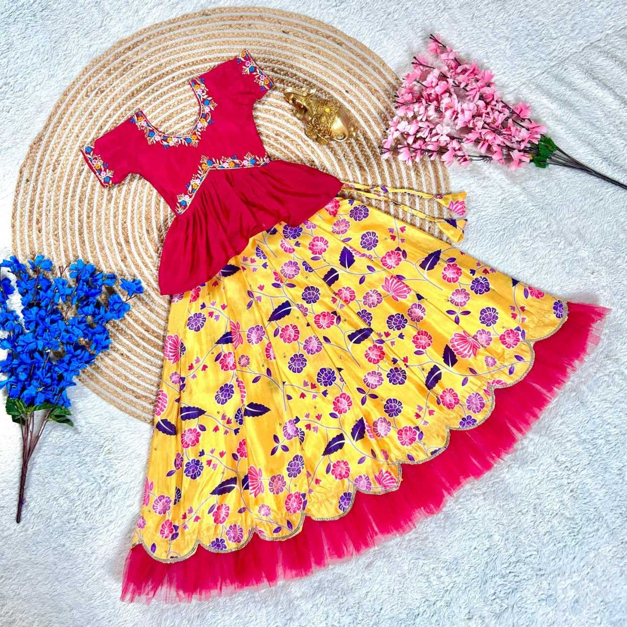Ynf soft chinon KESH505 348 Kids Wear Wholesale Kids Lehenga Indian Wear For Kids Kids Lehenga Choli Manufacturer