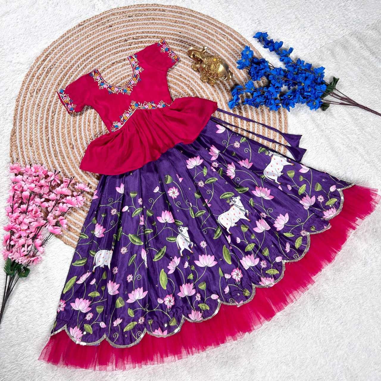 Ynf soft chinon KESH505 348 Kids Wear Wholesale Kids Lehenga Indian Wear For Kids Kids Lehenga Choli Manufacturer