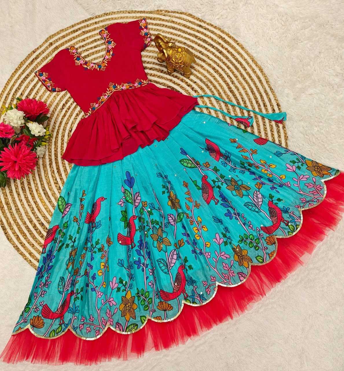 Ynf soft chinon KESH505 348 Kids Wear Wholesale Kids Lehenga Indian Wear For Kids Kids Lehenga Choli Manufacturer
