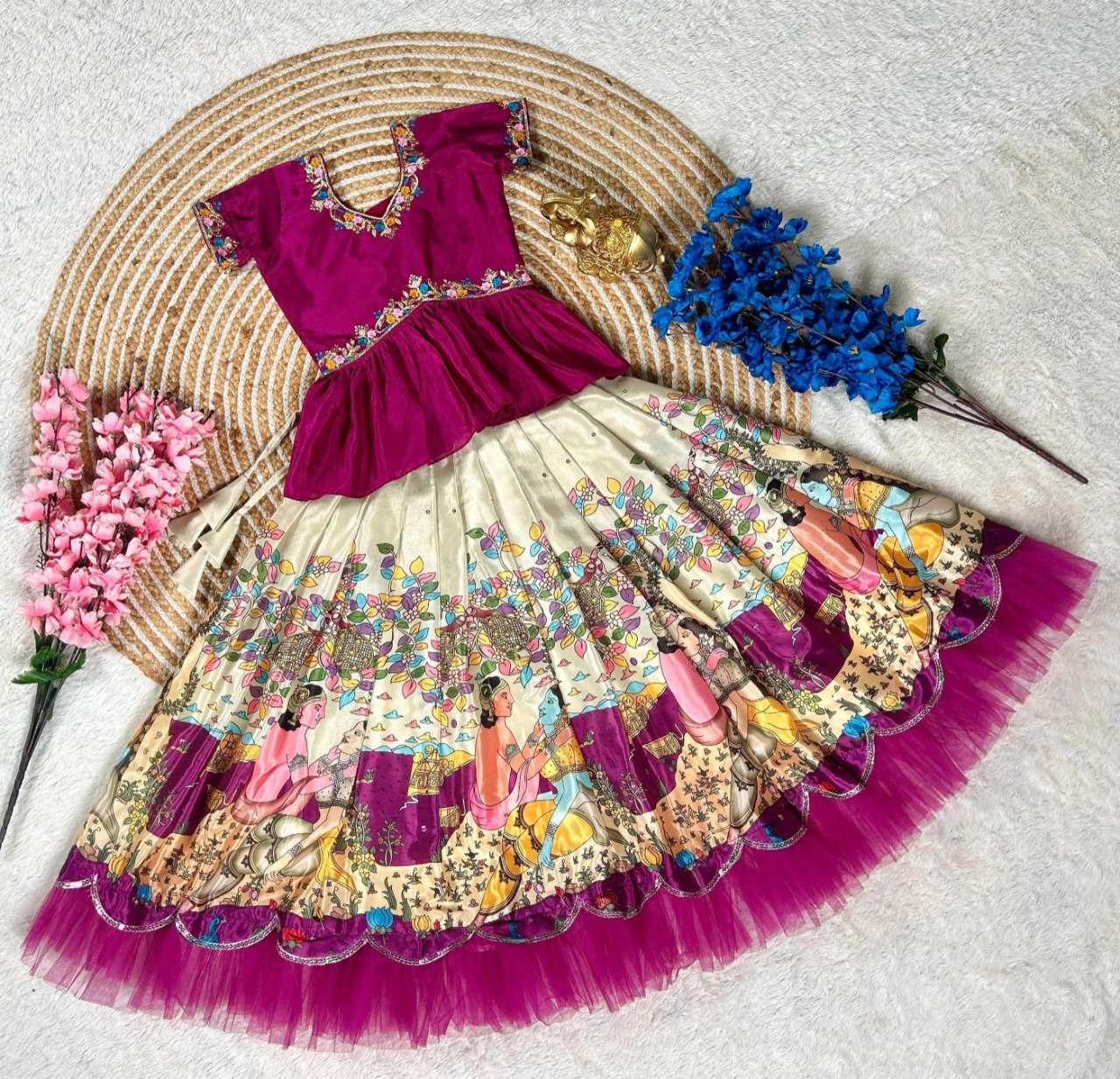 Ynf soft chinon KESH505 348 Kids Wear Wholesale Kids Lehenga Indian Wear For Kids Kids Lehenga Choli Manufacturer