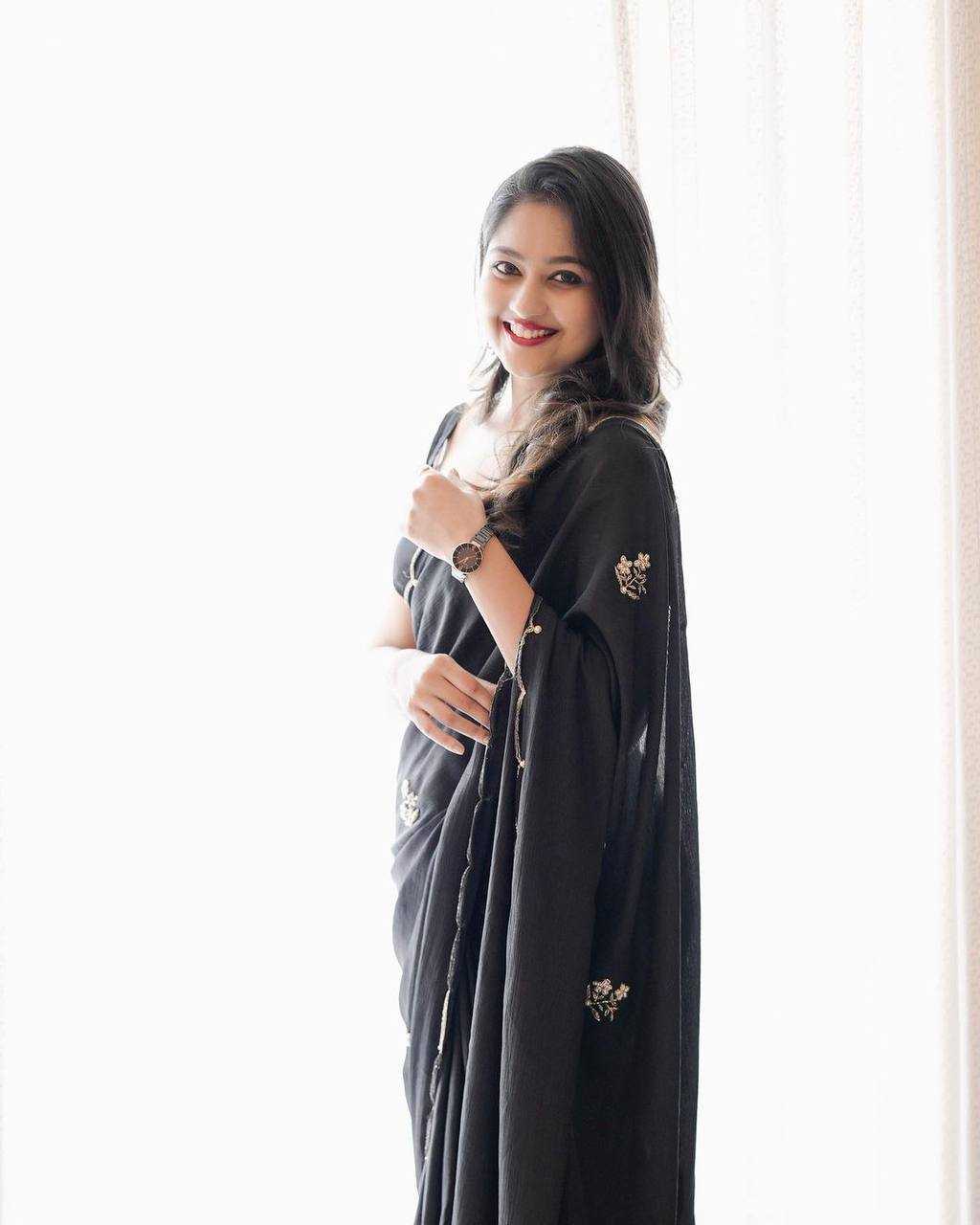 Ynf soft chinon RIN105 BLACK BEAUTY Sarees Wedding Collections Festive Collections Wholesale Party Wear Sarees Cutwork Saree Sarees With Blouse Manufacturer