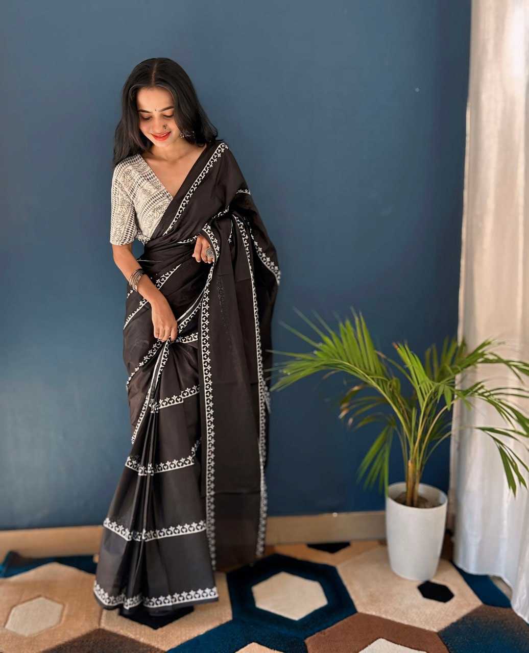 Ynf Soft Cotton RIN229 102 Sarees Wedding Collections Festive Collections Wholesale Black Sarees Cotton Sarees Sarees With Blouse Manufacturer