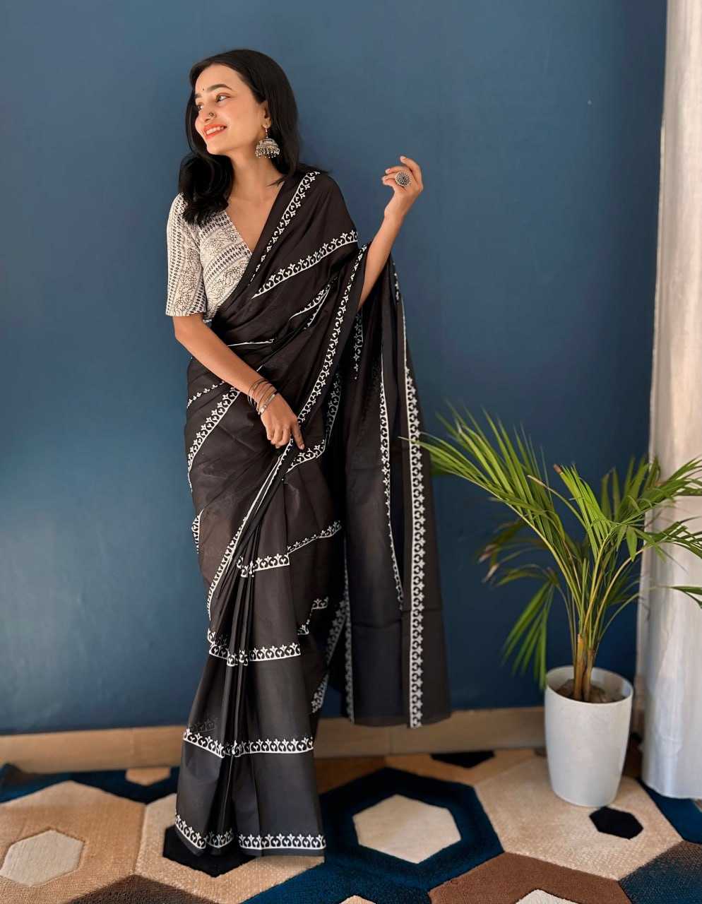 Ynf Soft Cotton RIN229 102 Sarees Wedding Collections Festive Collections Wholesale Black Sarees Cotton Sarees Sarees With Blouse Manufacturer