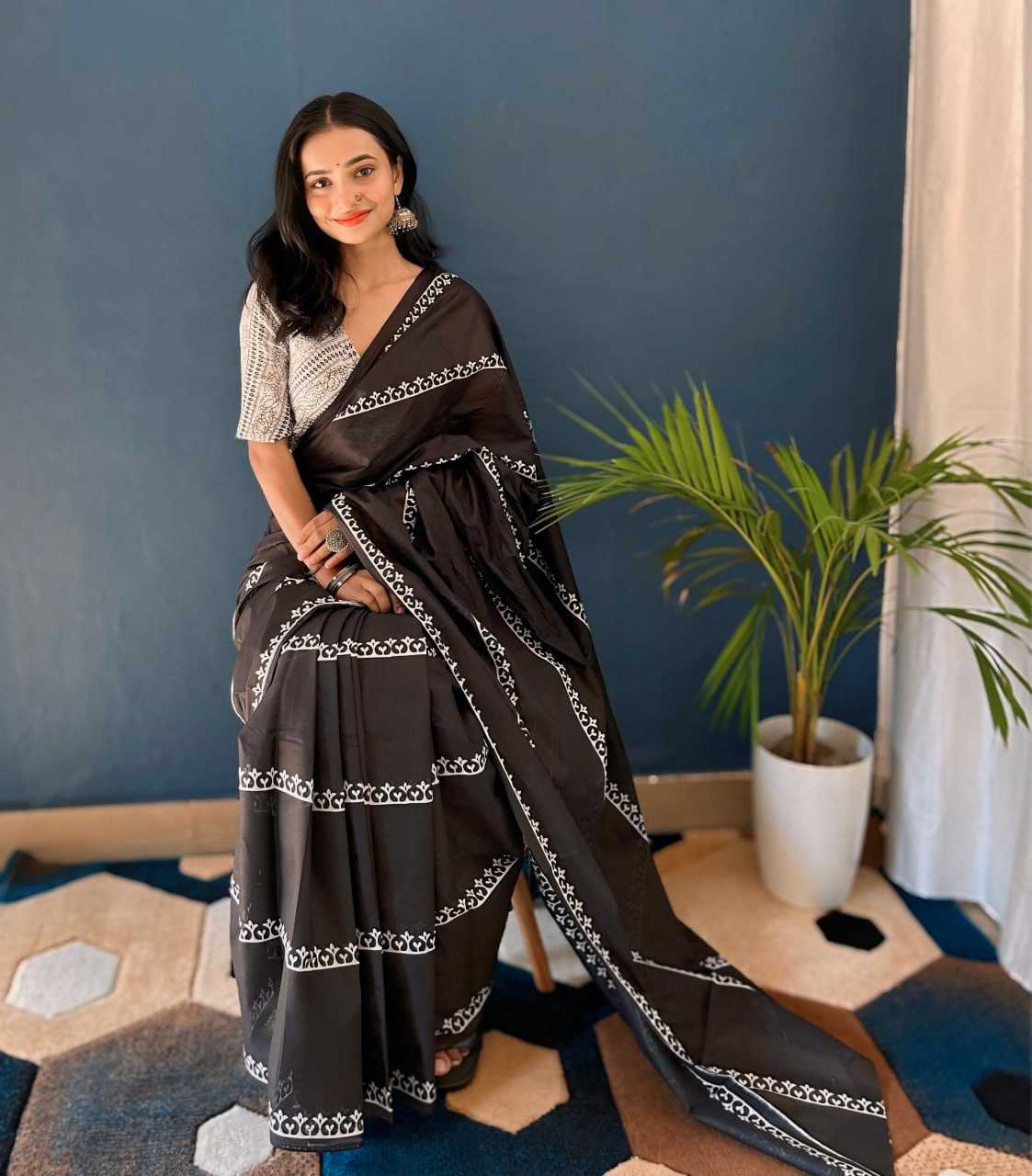 Ynf Soft Cotton RIN229 102 Sarees Wedding Collections Festive Collections Wholesale Black Sarees Cotton Sarees Sarees With Blouse Manufacturer