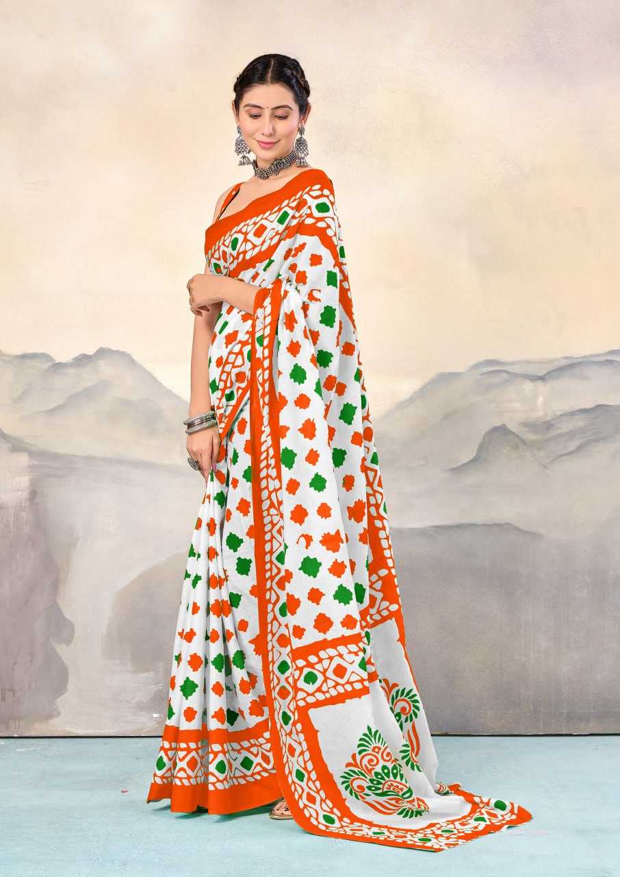 Ynf Soft Cotton RIN229 TIRNGA Sarees Wedding Collections Festive Collections Wholesale Block Print Sarees Cotton Sarees Independence Day Collections Manufacturer