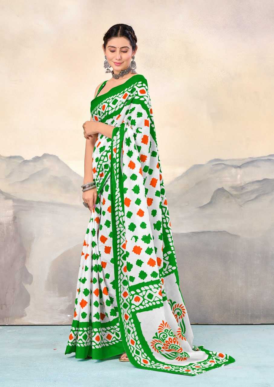 Ynf Soft Cotton RIN229 TIRNGA Sarees Wedding Collections Festive Collections Wholesale Block Print Sarees Cotton Sarees Independence Day Collections Manufacturer