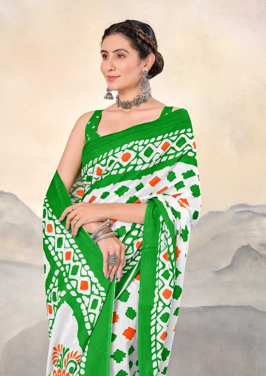 Ynf Soft Cotton RIN229 TIRNGA Sarees Wedding Collections Festive Collections Wholesale Block Print Sarees Cotton Sarees Independence Day Collections Manufacturer