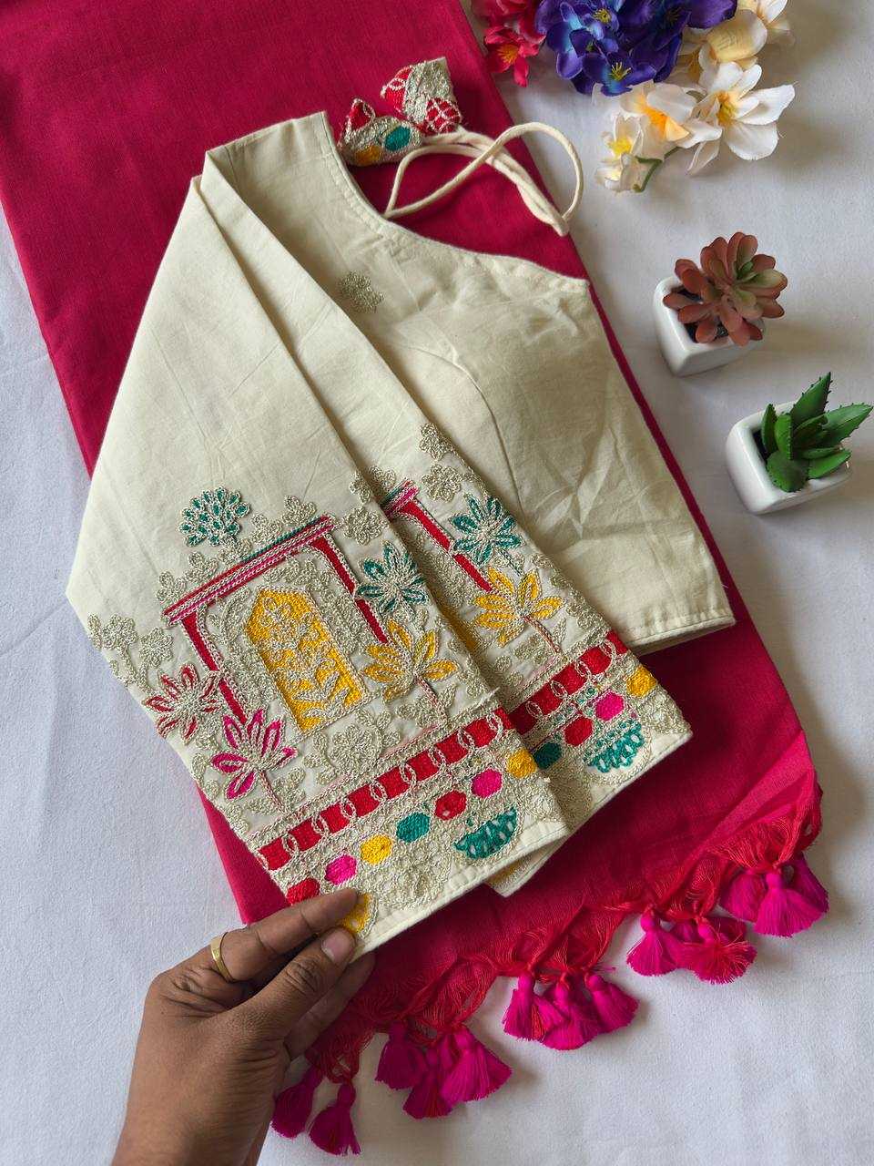 Ynf Soft Cotton Silk KESH437 PomPom Silk Sarees Wedding Collections Festive Collections Wholesale Designer Silk Sarees Cotton Silk Sarees Silk Sarees For Weddings Manufacturer