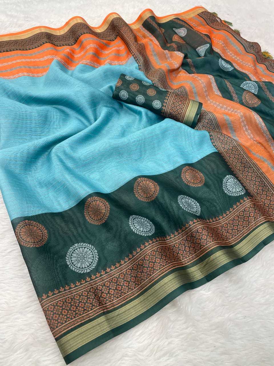 Ynf Soft Cotton Silk RIN203 tassels Silk Sarees Wedding Collections Festive Collections Wholesale Printed Silk Saree Designer Silk Sarees Cotton Silk Sarees Manufacturer