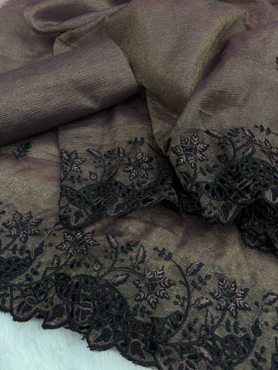 Ynf Soft Gold Crush KESH151 5467 Sarees Wedding Collections Festive Collections Wholesale Embroidered Sarees Cutwork Saree Black Sarees Manufacturer