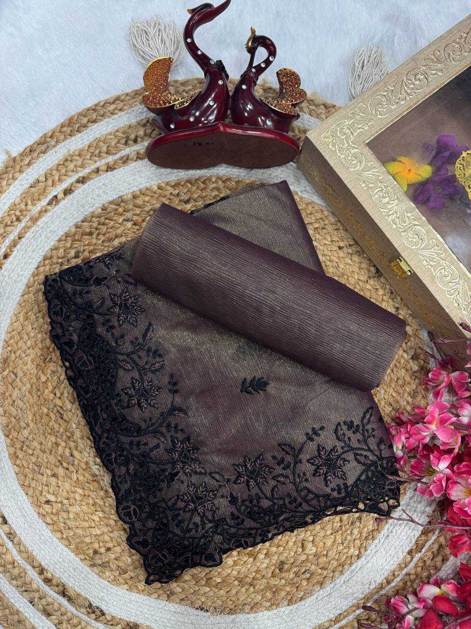 Ynf Soft Gold Crush KESH151 5467 Sarees Wedding Collections Festive Collections Wholesale Embroidered Sarees Cutwork Saree Black Sarees Manufacturer