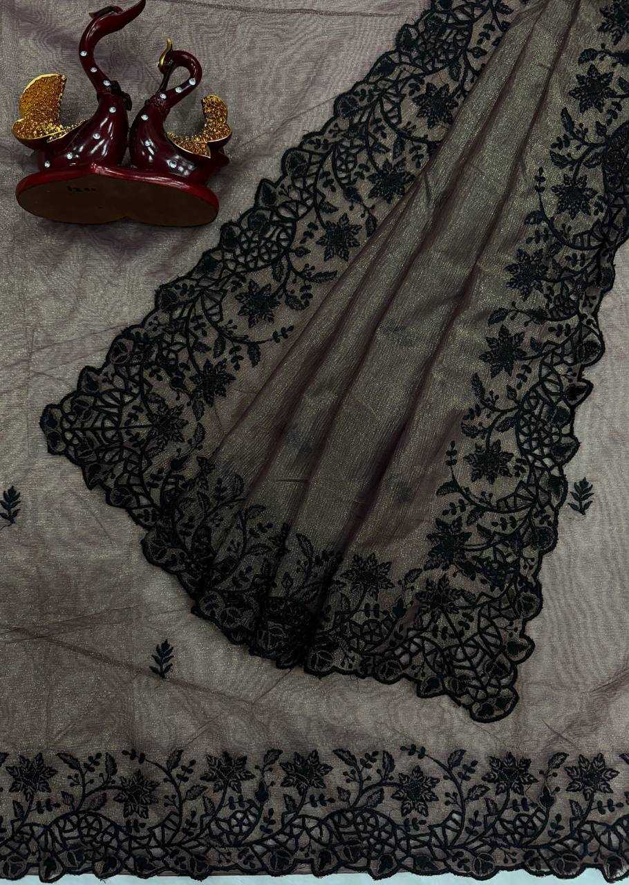 Ynf Soft Gold Crush KESH151 5467 Sarees Wedding Collections Festive Collections Wholesale Embroidered Sarees Cutwork Saree Black Sarees Manufacturer