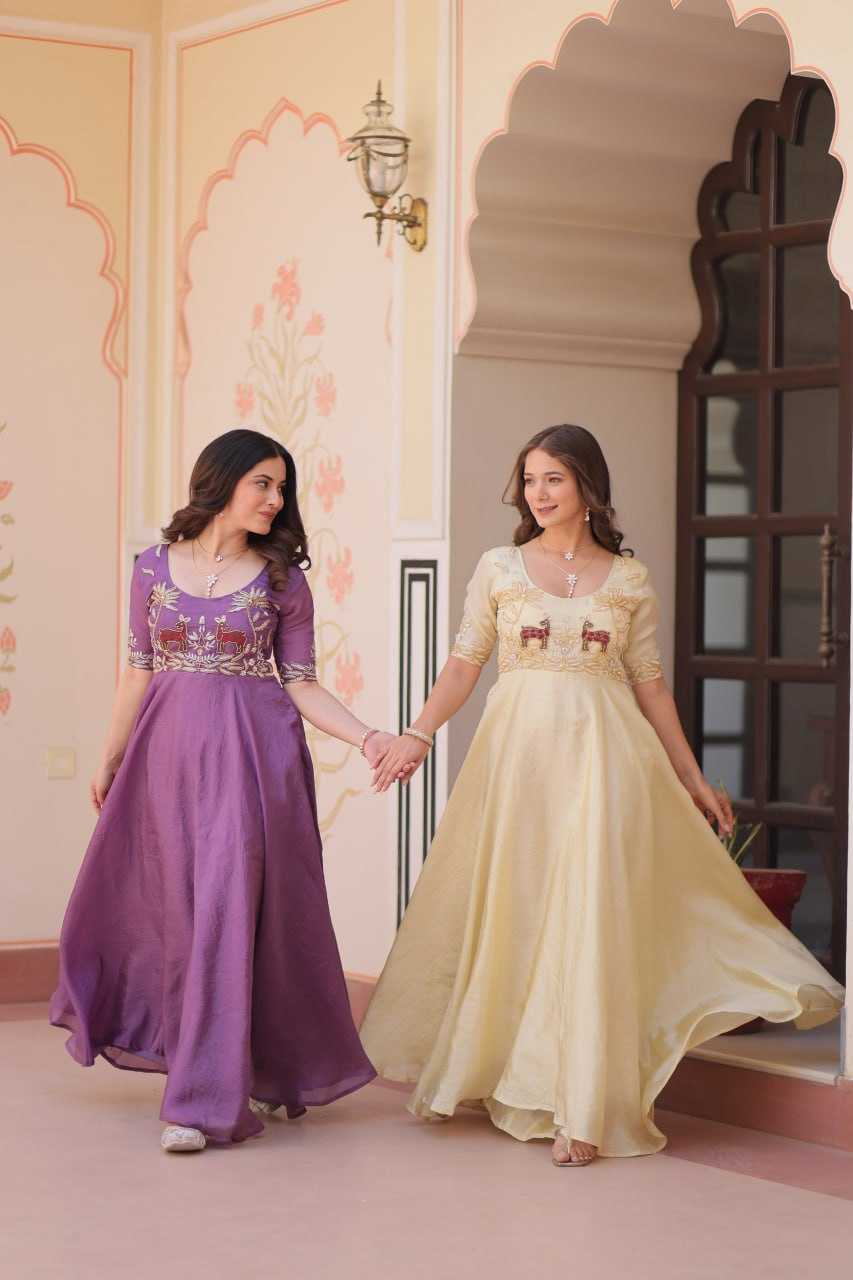 Ynf Soft Gold Crush KESH489 1176 Gowns Wedding Collections Festive Collections Wholesale Embroidery Gowns Party Wear Gowns Designer Gowns Manufacturer
