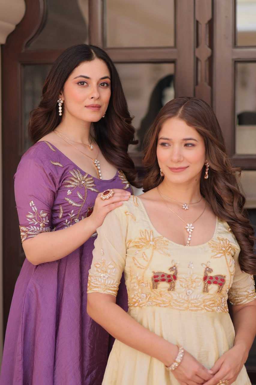 Ynf Soft Gold Crush KESH489 1176 Gowns Wedding Collections Festive Collections Wholesale Embroidery Gowns Party Wear Gowns Designer Gowns Manufacturer