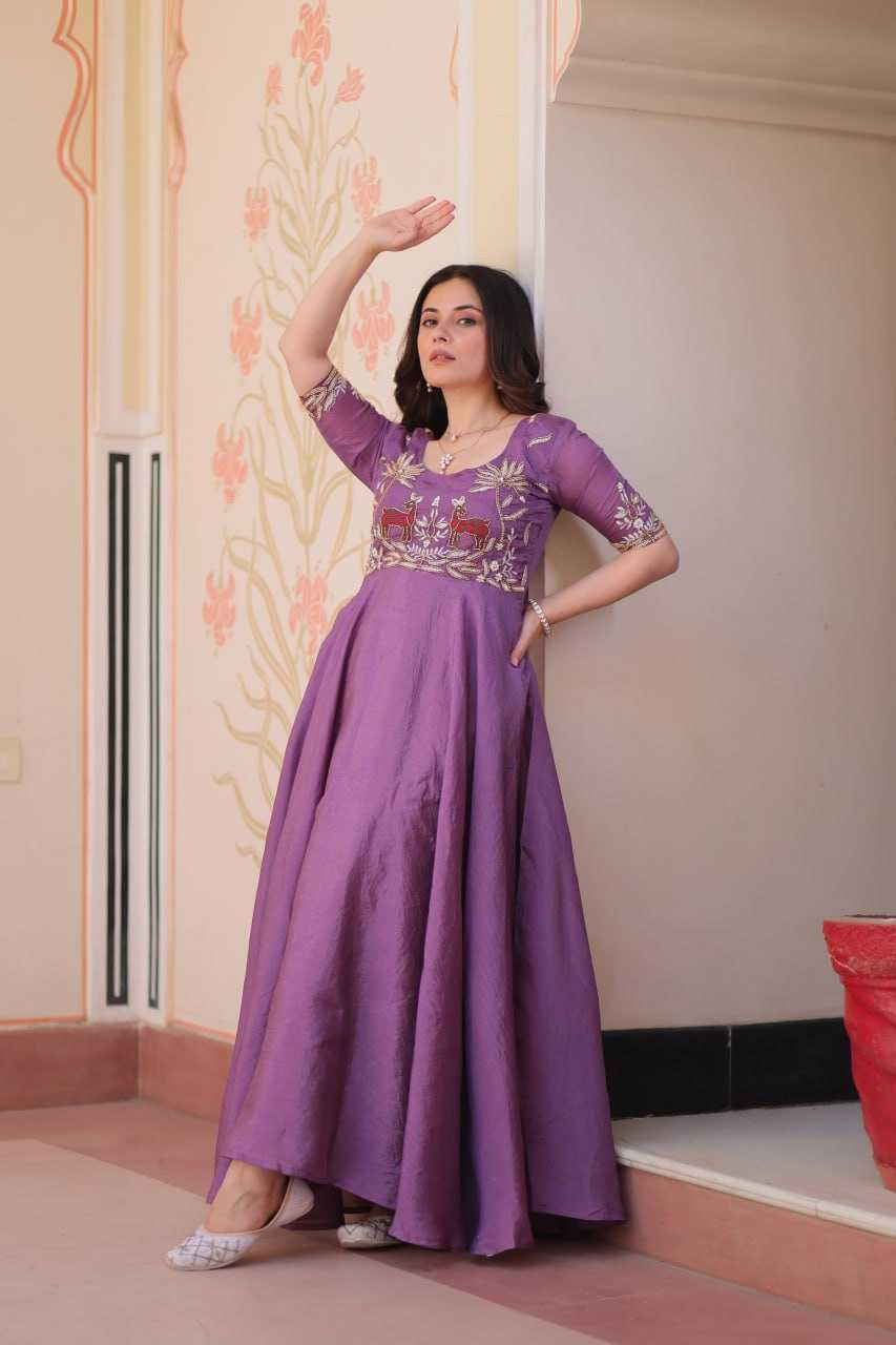 Ynf Soft Gold Crush KESH489 1176 Gowns Wedding Collections Festive Collections Wholesale Embroidery Gowns Party Wear Gowns Designer Gowns Manufacturer