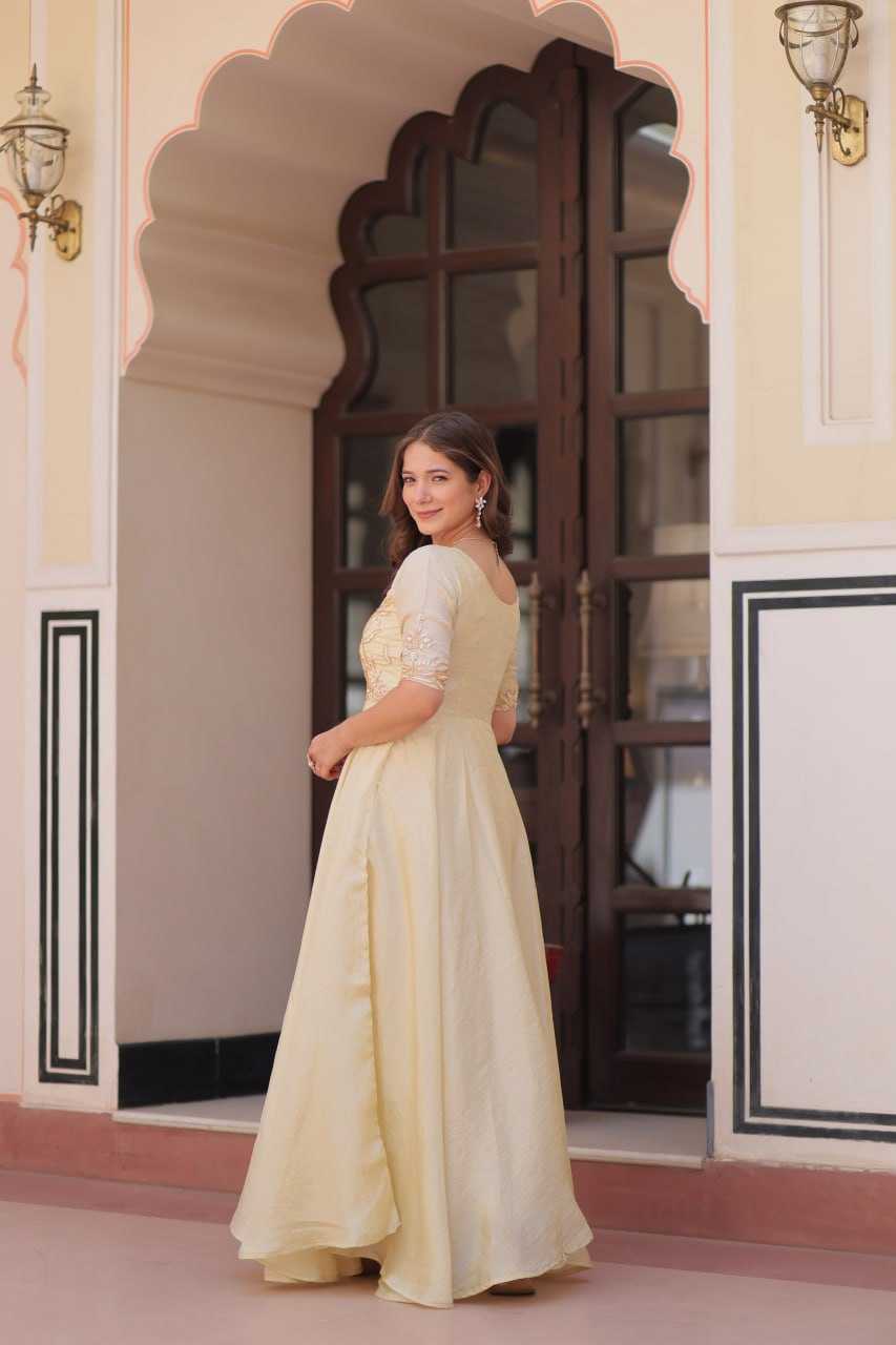 Ynf Soft Gold Crush KESH489 1176 Gowns Wedding Collections Festive Collections Wholesale Embroidery Gowns Party Wear Gowns Designer Gowns Manufacturer