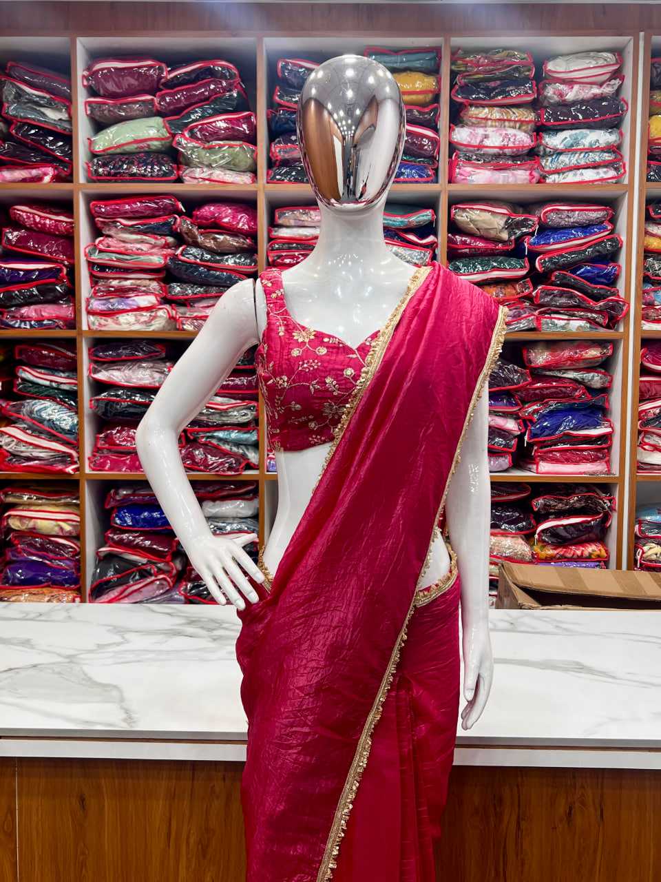 Ynf Soft Gold Crush KESH504 44 Sarees Wedding Collections Festive Collections Wholesale Ready To Wear Sarees Tissue Silk Saree Sarees With Blouse Manufacturer