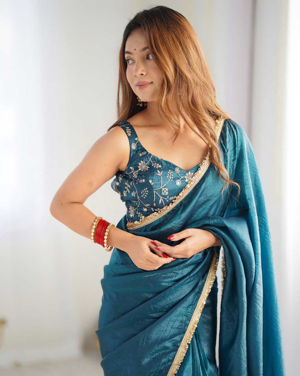 Ynf Soft Gold Crush KESH504 44 Sarees Wedding Collections Festive Collections Wholesale Ready To Wear Sarees Tissue Silk Saree Sarees With Blouse Manufacturer