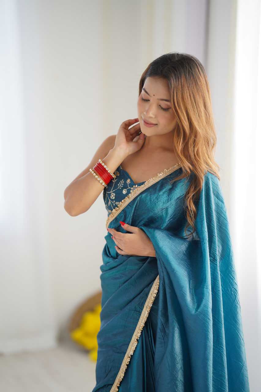 Ynf Soft Gold Crush KESH504 44 Sarees Wedding Collections Festive Collections Wholesale Ready To Wear Sarees Tissue Silk Saree Sarees With Blouse Manufacturer