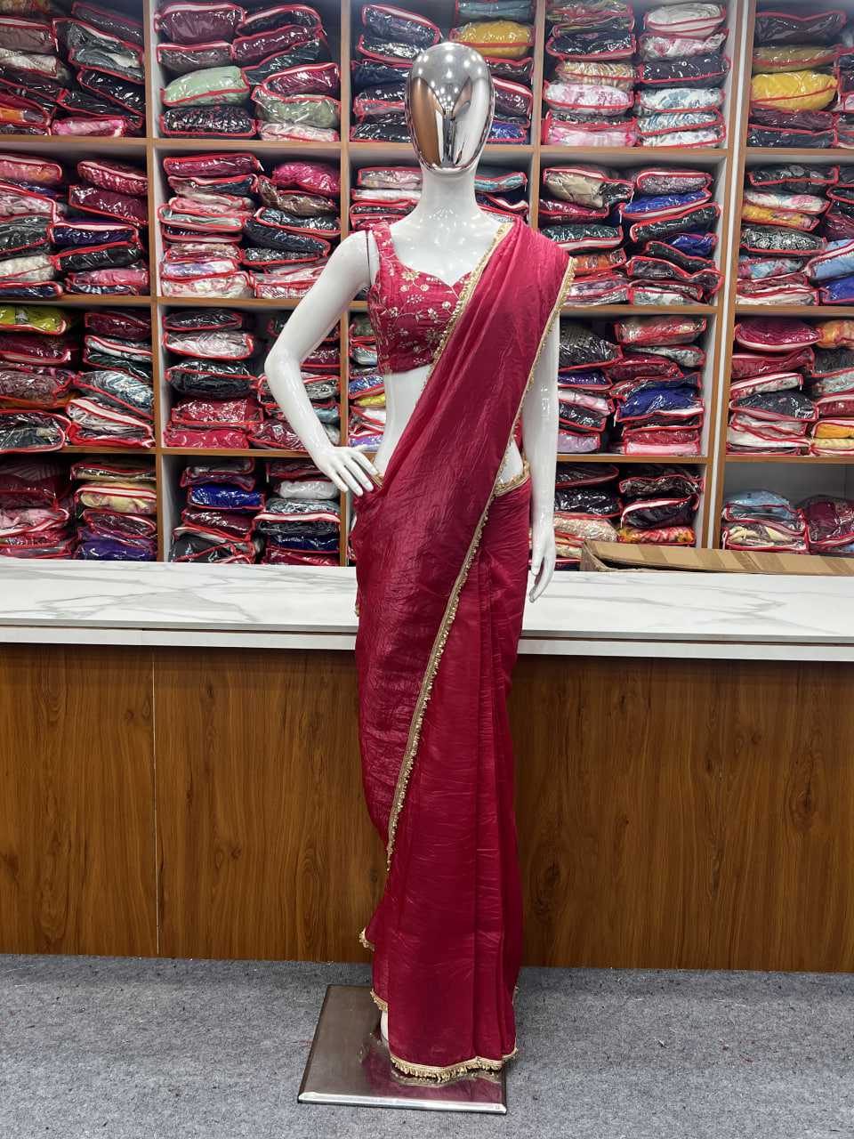 Ynf Soft Gold Crush KESH504 44 Sarees Wedding Collections Festive Collections Wholesale Ready To Wear Sarees Tissue Silk Saree Sarees With Blouse Manufacturer