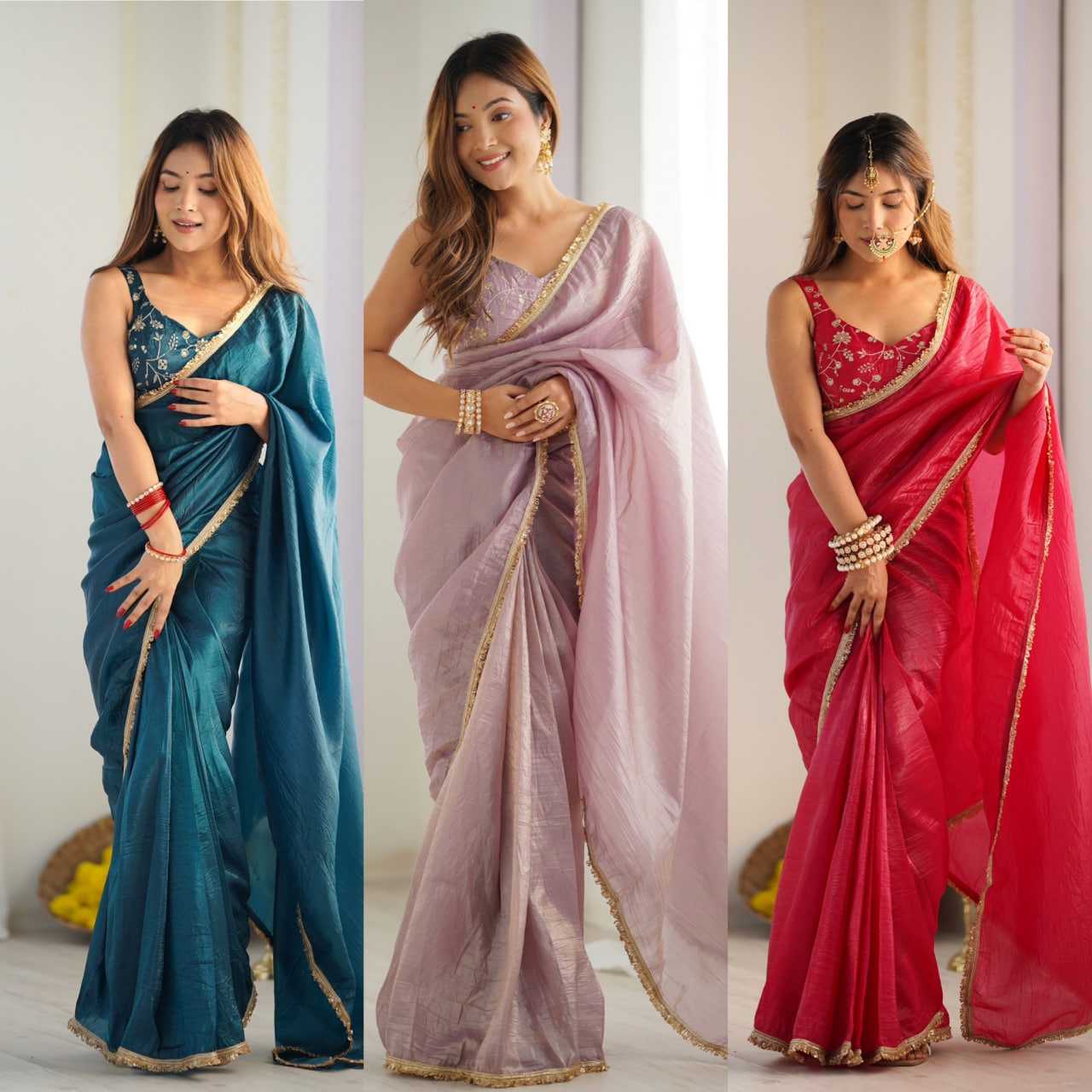 Ynf Soft Gold Crush KESH504 44 Sarees Wedding Collections Festive Collections Wholesale Ready To Wear Sarees Tissue Silk Saree Sarees With Blouse Manufacturer