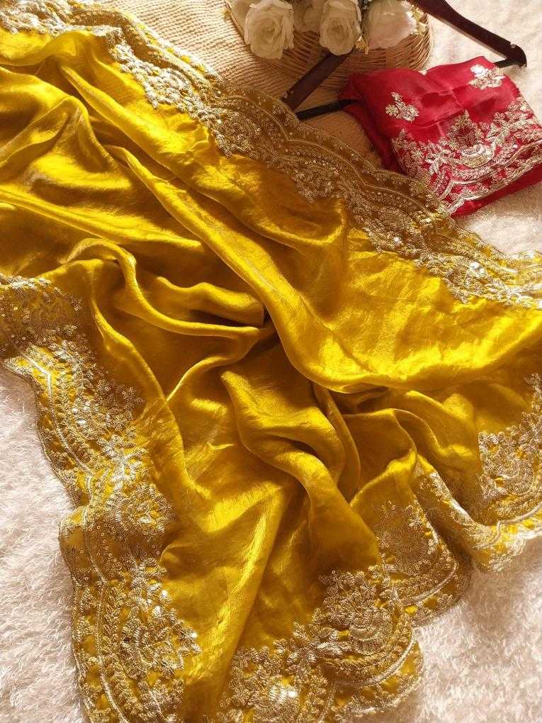 Ynf Soft Gold Crush RIN164 Designed Sarees Wedding Collections Festive Collections Wholesale Sequence Sarees Zari Border Sarees Wedding Outfits Manufacturer