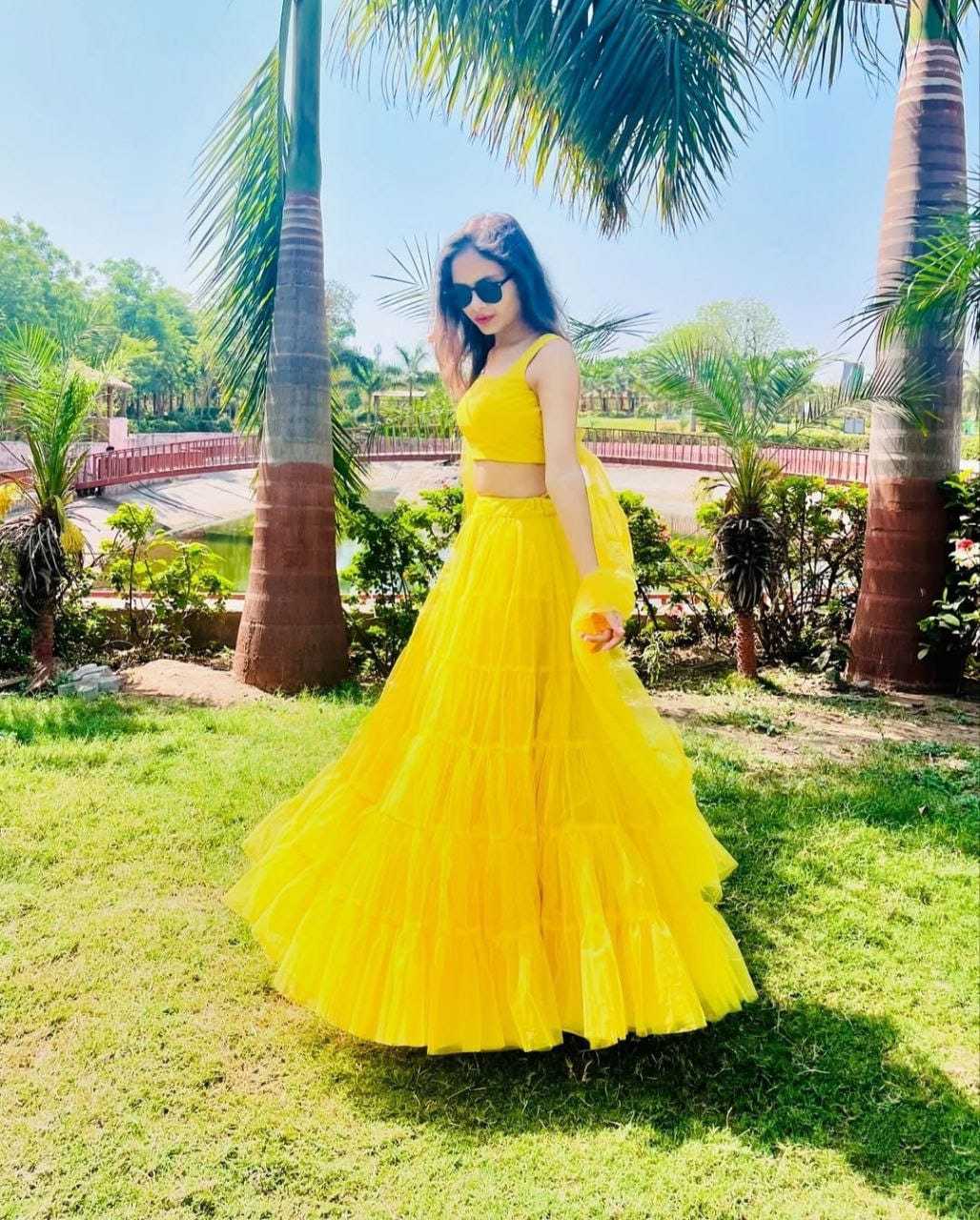Ynf Soft Net RIN157 5258 Lehengas Plus Size Collections Wholesale Designer Lehenga Net Fancy Lehenga Yellow Lehenga Manufacturer