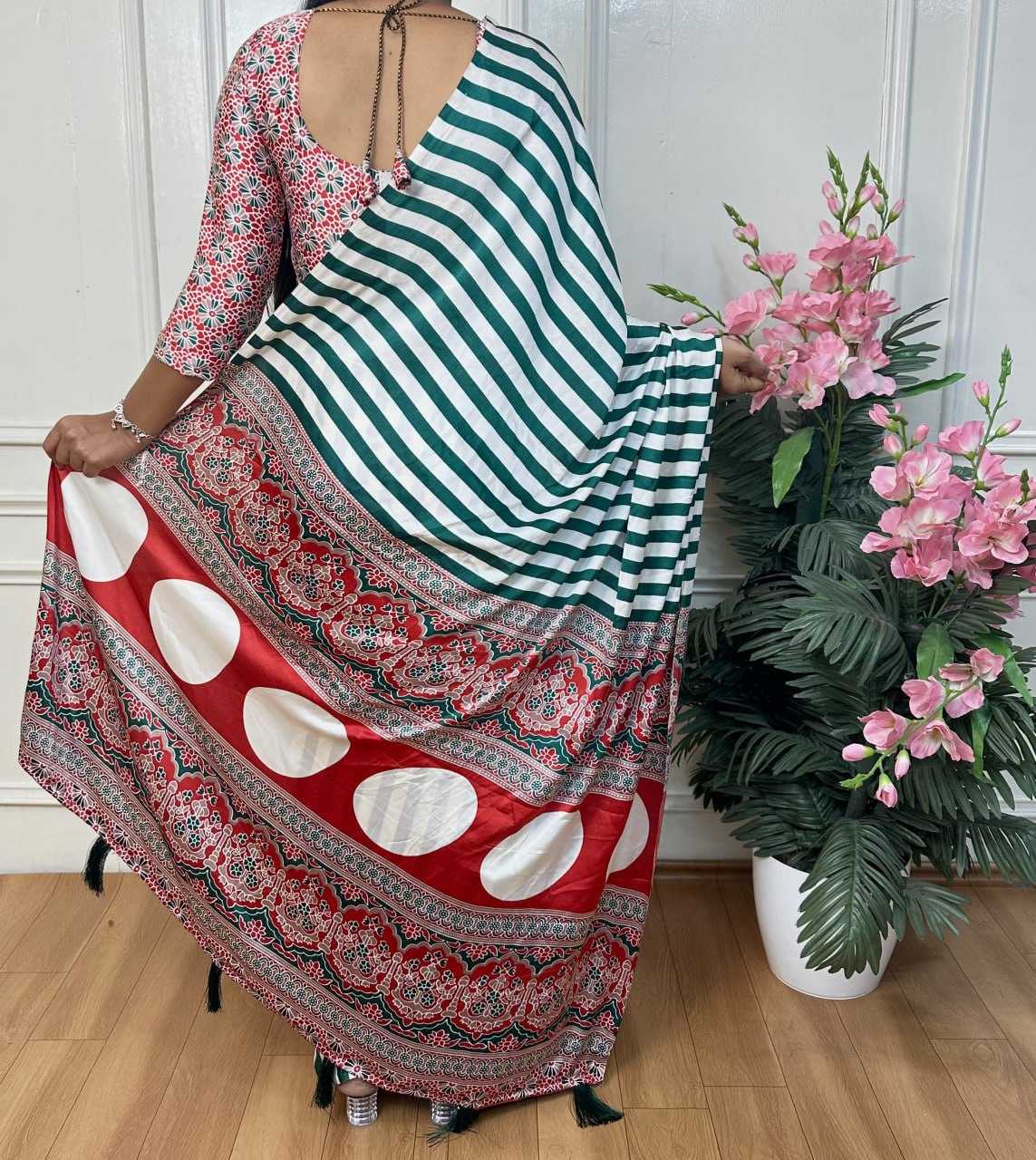 Ynf Soft Patola Silk RIN218 White Zibra Sarees Wholesale Party Wear Sarees Printed Sarees Ladies Sarees Manufacturer