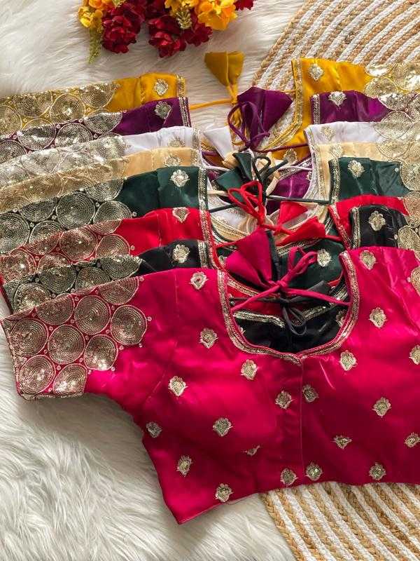 Ynf Soft Silk KESH426 ZIMICHOOGOLA Readymade Blouses Wholesale Sequence Embroidery Blouse Designer Blouse Silk Blouse Manufacturer