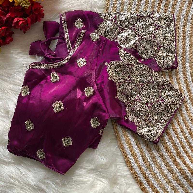 Ynf Soft Silk KESH426 ZIMICHOOGOLA Readymade Blouses Wholesale Sequence Embroidery Blouse Designer Blouse Silk Blouse Manufacturer