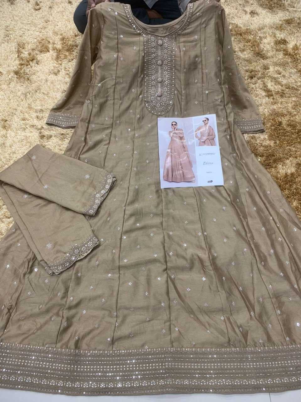 Ynf Soft Vichitra KESH504 10011 Gowns Wedding Collections Festive Collections Wholesale Embroidery Gowns Long Gowns Full Sleeve Gowns Manufacturer