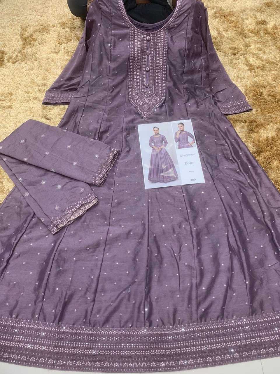 Ynf Soft Vichitra KESH504 10011 Gowns Wedding Collections Festive Collections Wholesale Embroidery Gowns Long Gowns Full Sleeve Gowns Manufacturer