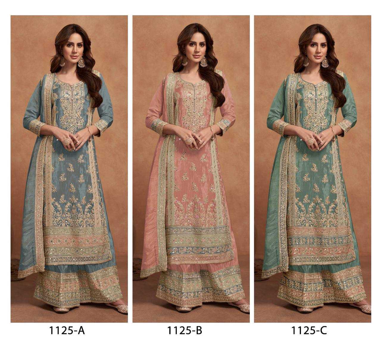 Ynf Soft Vichitra KESH504 1125 Suits & Dresses Wedding Collections Festive Collections Wholesale Palazzo Suit Semi Stitched Suits Wedding Outfits Manufacturer