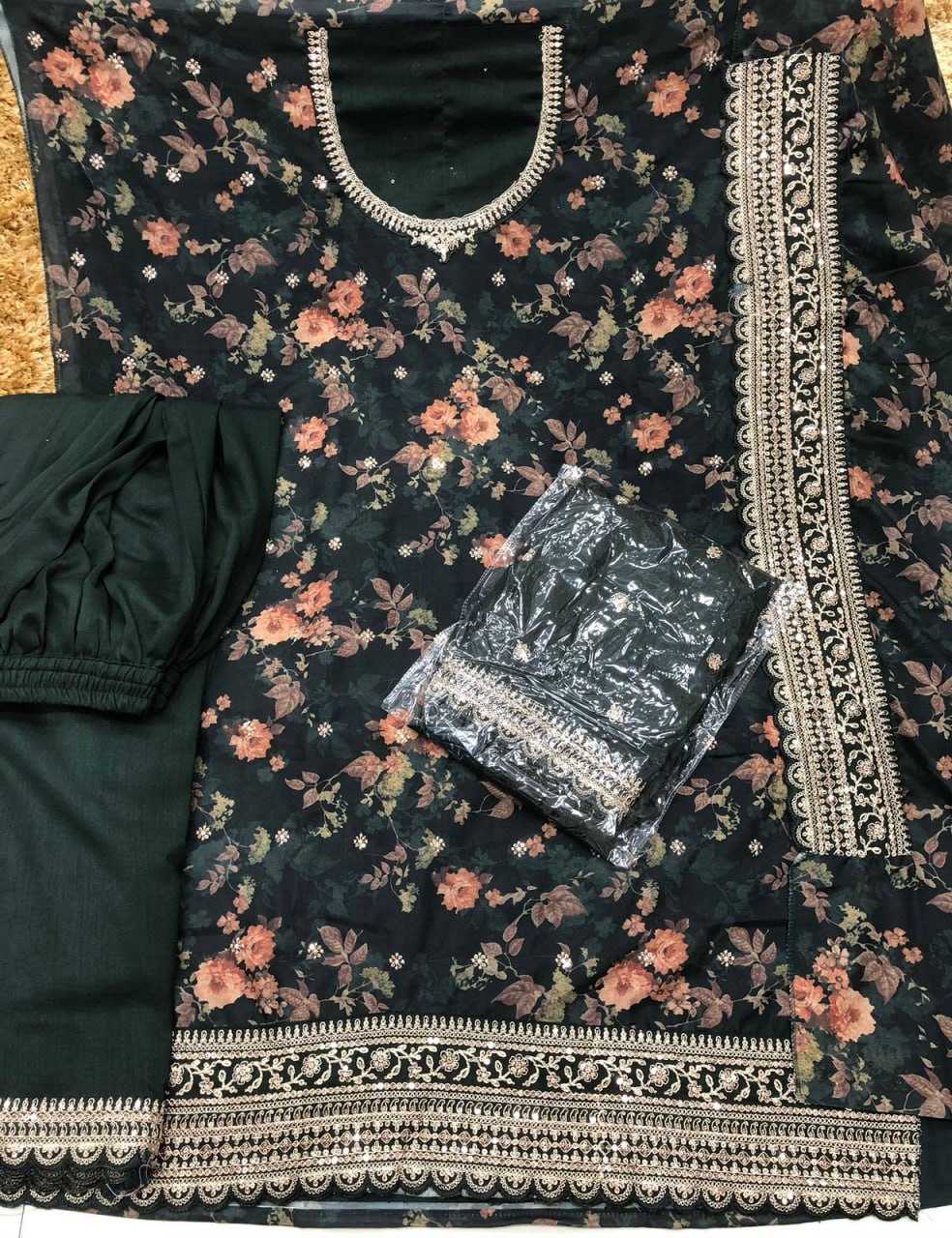 Ynf Soft Vichitra KESH504 65581 Suits & Dresses Wedding Collections Festive Collections Wholesale Printed Suits Embroidery Suits Palazzo Suit Manufacturer