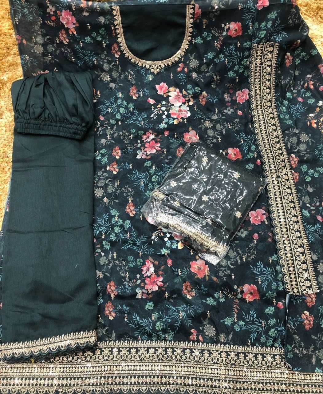 Ynf Soft Vichitra KESH504 65581 Suits & Dresses Wedding Collections Festive Collections Wholesale Printed Suits Embroidery Suits Palazzo Suit Manufacturer