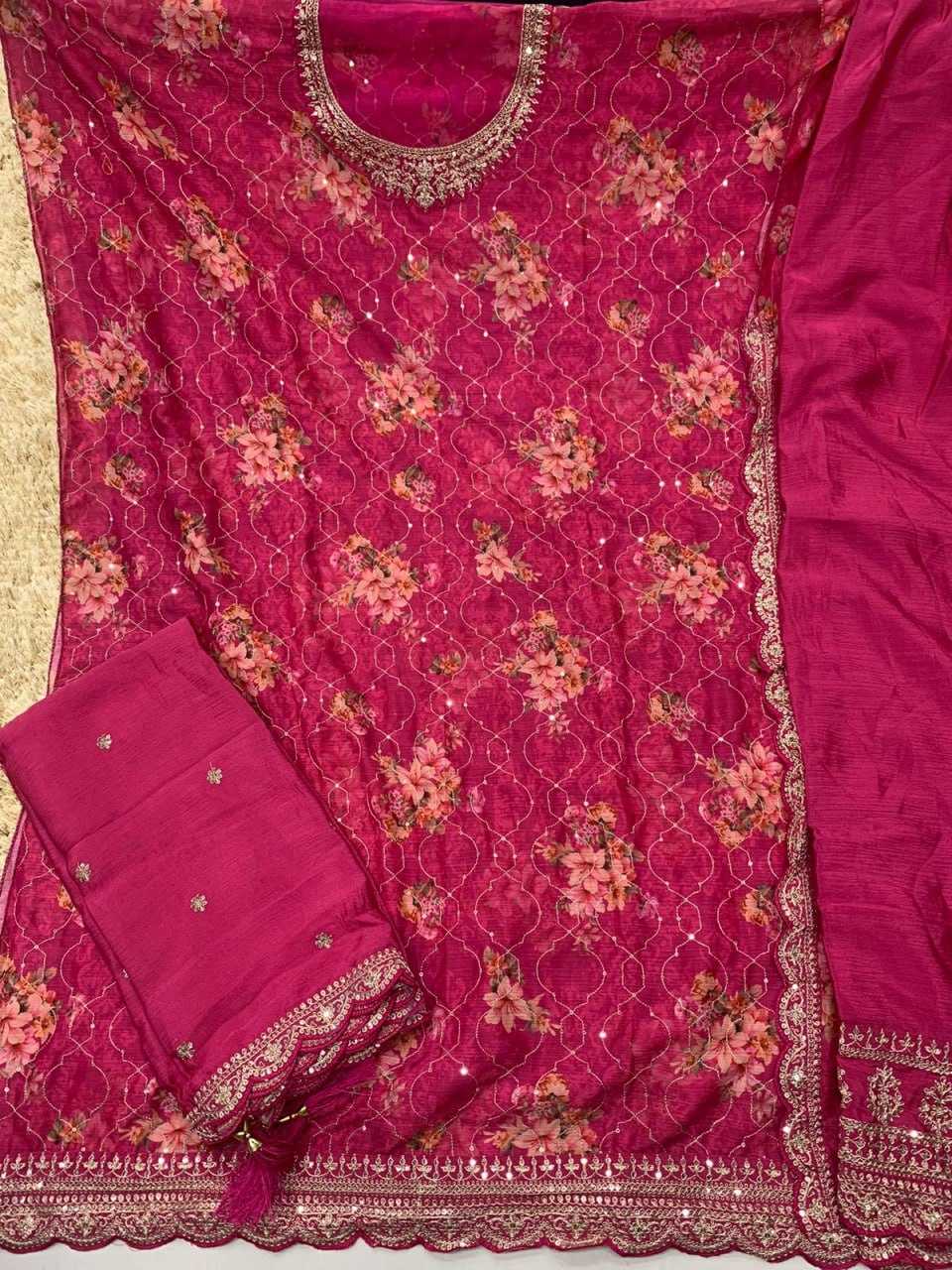 Ynf Soft Vichitra KESH504 67201 Suits & Dresses Wedding Collections Festive Collections Wholesale Printed Suits Palazzo Suit Semi Stitched Suits Manufacturer