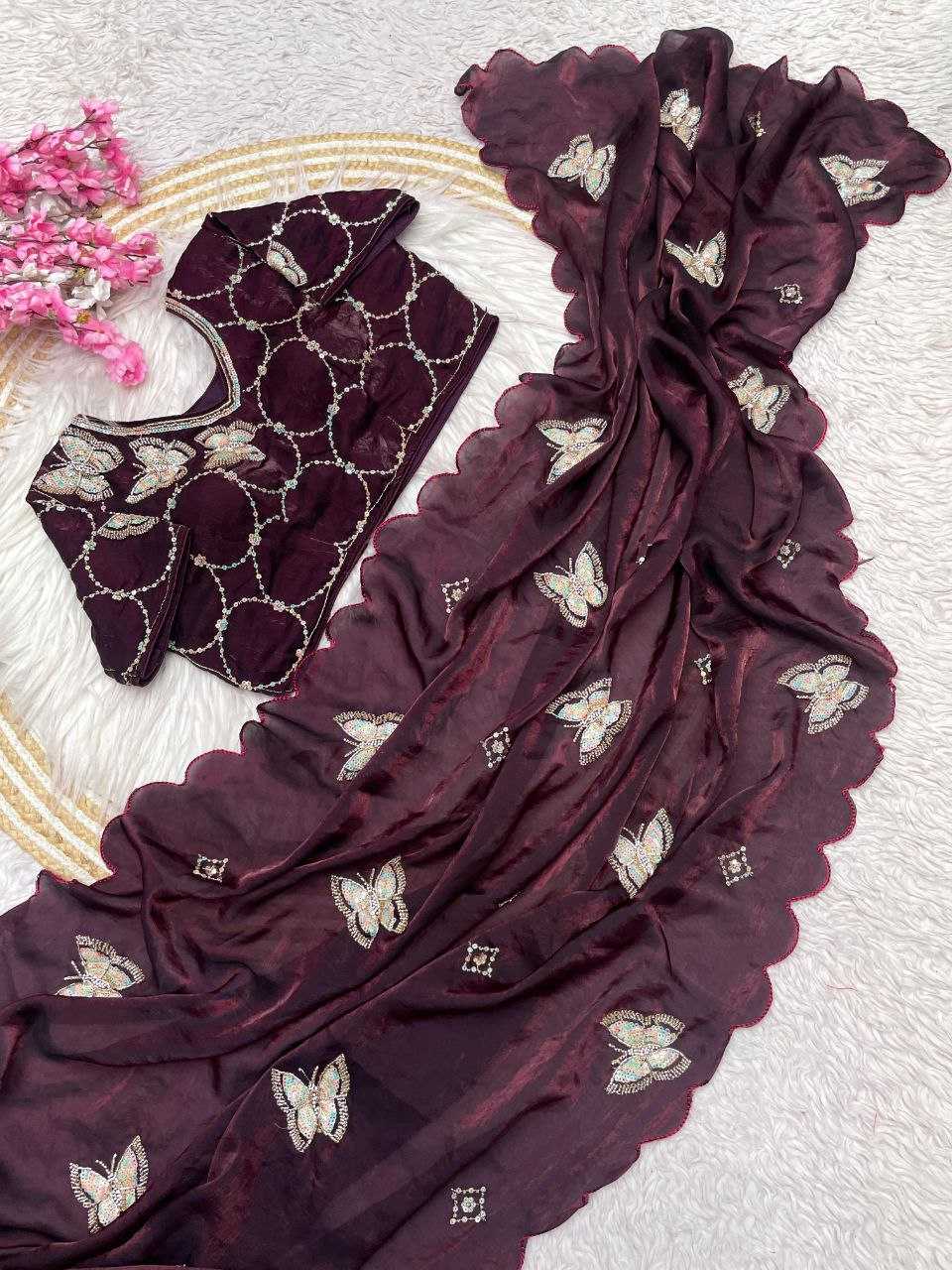 Ynf Space Silk RIN216 vaidehi Sarees Wholesale Party Wear Sarees Fancy Sarees Cutwork Saree Manufacturer