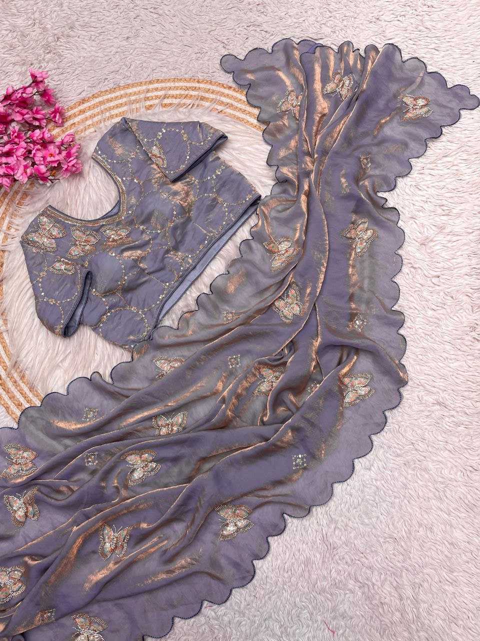 Ynf Space Silk RIN216 vaidehi Sarees Wholesale Party Wear Sarees Fancy Sarees Cutwork Saree Manufacturer