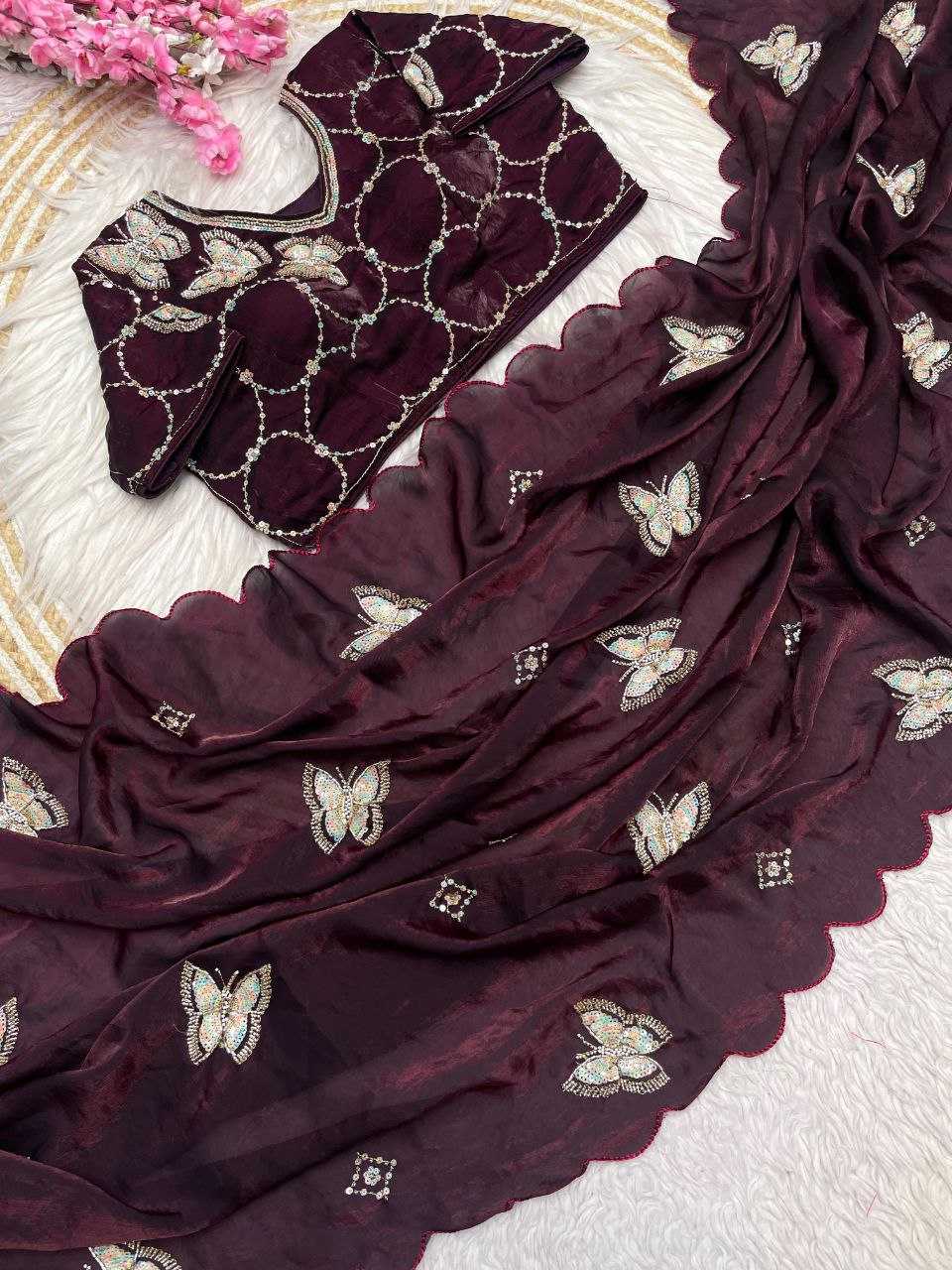 Ynf Space Silk RIN216 vaidehi Sarees Wholesale Party Wear Sarees Fancy Sarees Cutwork Saree Manufacturer