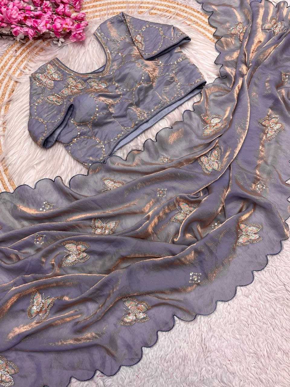 Ynf Space Silk RIN216 vaidehi Sarees Wholesale Party Wear Sarees Fancy Sarees Cutwork Saree Manufacturer